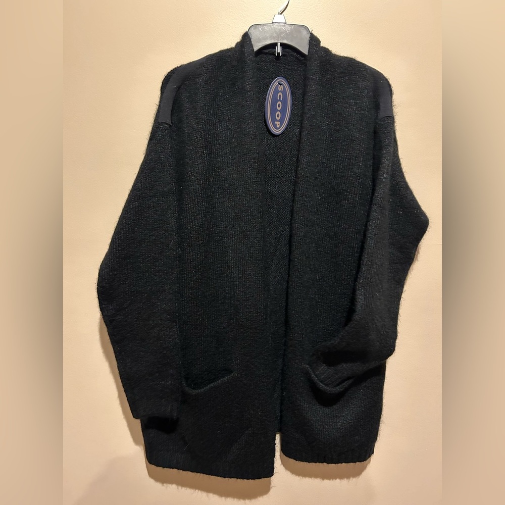 Scoop Womens Cardigan Open front Pockets sz M